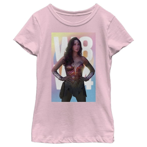 Girl's Wonder Woman 1984 Superhero Pose  Graphic Tee Light Pink Small