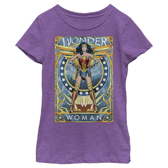 Girl's Wonder Woman 1984 Trading Card Graphic Tee Purple Berry X Small