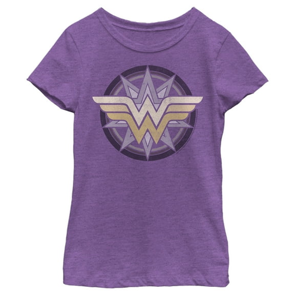 Girl's Wonder Woman Compass Logo Graphic Tee Purple Berry Medium