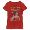 thumbnail image 1 of Girl's Wonder Woman Distressed Poster Graphic Tee Red Large, 1 of 5