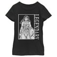 thumbnail image 1 of Girl's Wonder Woman Legendary Black and White Poster Graphic Tee Black Medium, 1 of 4
