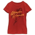thumbnail image 1 of Girl's Wonder Woman Logo Sketch  Graphic Tee Red Medium, 1 of 5