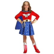 Girl's Wonder Woman Long-Sleeved Dress Costume