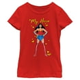 thumbnail image 1 of Girl's Wonder Woman Retro My Hero  Graphic Tee Red Large, 1 of 5