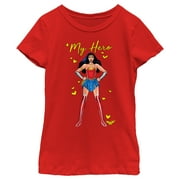 Girls Wonder Woman Retro My Hero Graphic Tee Red Small