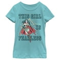thumbnail image 1 of Girl's Wonder Woman This Girl is Fearless Graphic Tee Tahiti Blue Large, 1 of 4