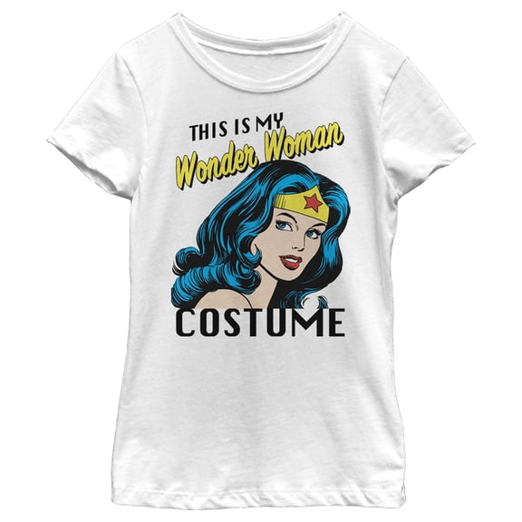 Girl's Wonder Woman This is my Wonder Woman Costume Graphic Tee White X Large