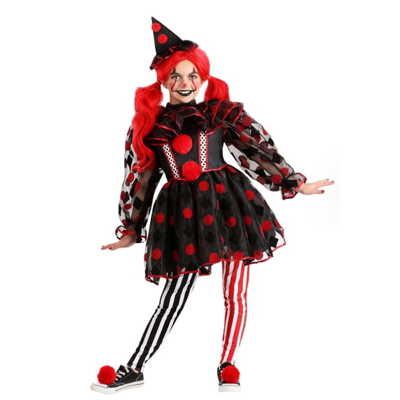 Girl's Wonderland Red Clown Costume