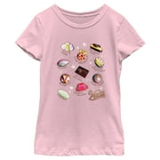 Girl's Wonka Candies and Chocolates Chart Graphic Tee Light Pink Medium