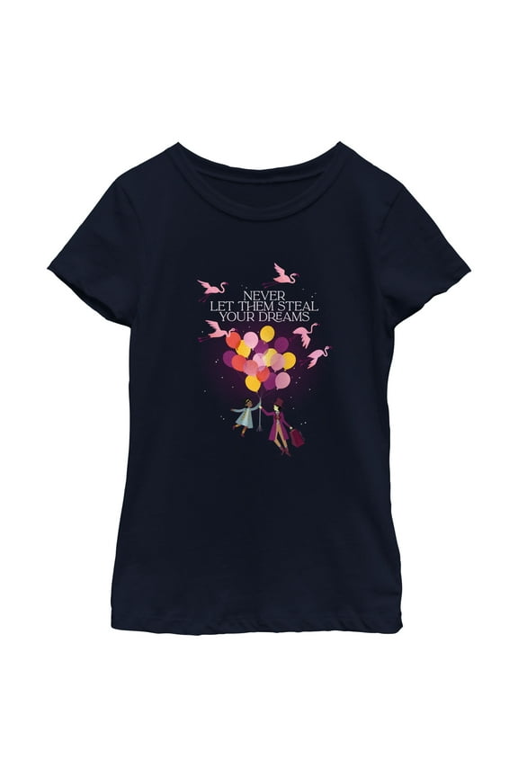Girl's Wonka Willy and Noodle Never Let Them Steal Your Dreams Graphic Tee Navy Blue Large