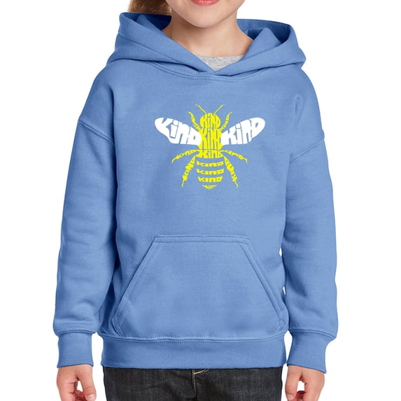 Girl's Word Art Hooded Sweatshirt - Bee Kind