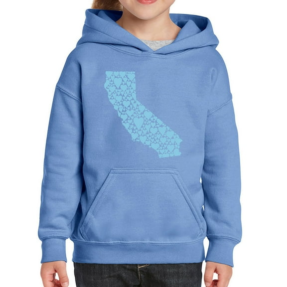 Girl's Word Art Hooded Sweatshirt - California Hearts
