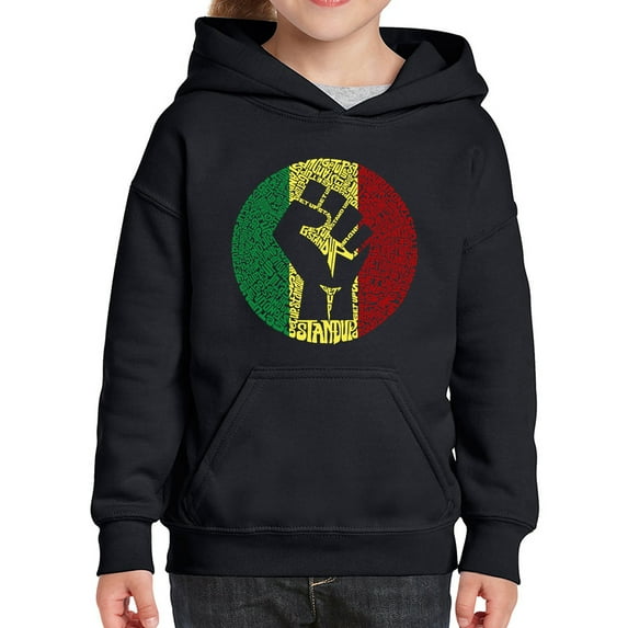 Girl's Word Art Hooded Sweatshirt - Get Up Stand Up