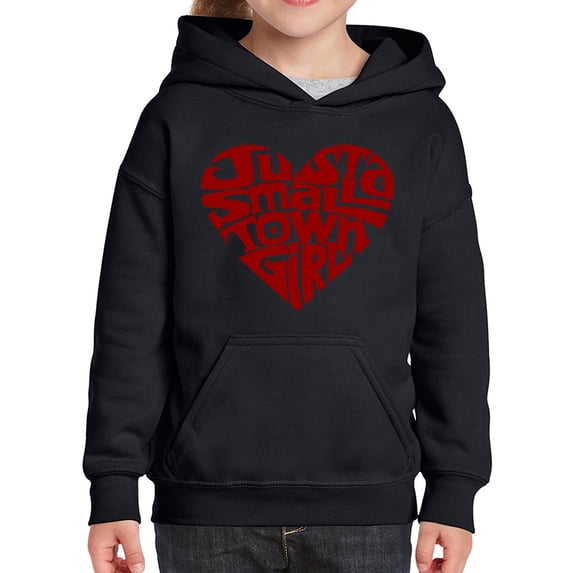 Girl's Word Art Hooded Sweatshirt - Just a Small Town Girl