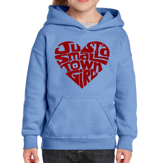 Girl's Word Art Hooded Sweatshirt - Just a Small Town Girl