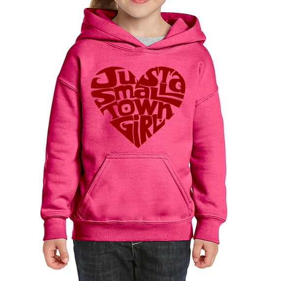 Girl's Word Art Hooded Sweatshirt - Just a Small Town Girl