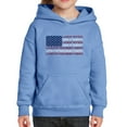 thumbnail image 1 of Girl's Word Art Hooded Sweatshirt - Land of the Free American Flag, 1 of 2