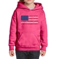 thumbnail image 1 of Girl's Word Art Hooded Sweatshirt - Land of the Free American Flag, 1 of 2