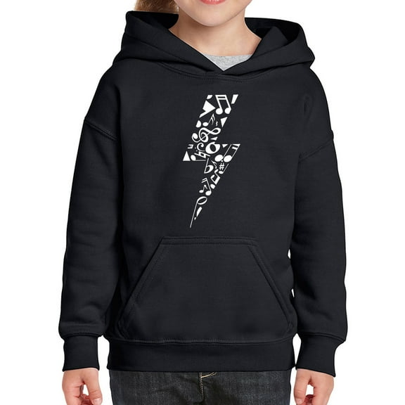 Girl's Word Art Hooded Sweatshirt - Lightning Bolt