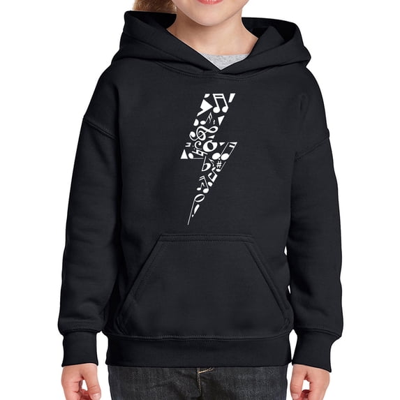 Girl's Word Art Hooded Sweatshirt - Lightning Bolt