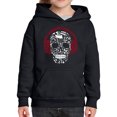 thumbnail image 1 of Girl's Word Art Hooded Sweatshirt - Music Notes Skull, 1 of 2
