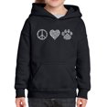 thumbnail image 1 of Girl's Word Art Hooded Sweatshirt - Peace Love Cats, 1 of 2