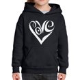 thumbnail image 1 of Girl's Word Art Hooded Sweatshirt - Script Love Heart, 1 of 2