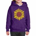 thumbnail image 1 of Girl's Word Art Hooded Sweatshirt - Sunflower, 1 of 2