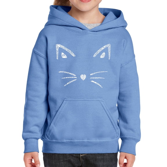 Girl's Word Art Hooded Sweatshirt - Whiskers