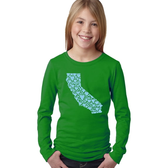 Girl's Word Art Long Sleeve - California Hearts