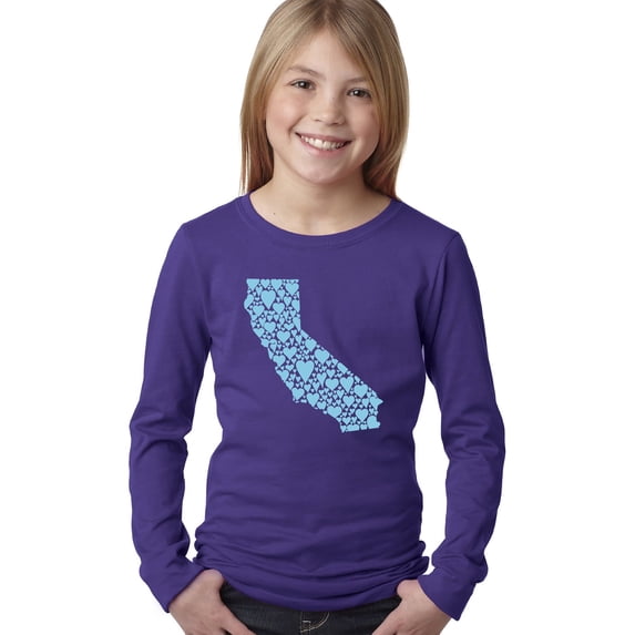 Girl's Word Art Long Sleeve - California Hearts