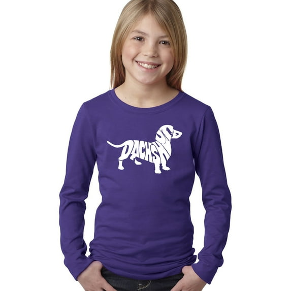 Girl's Word Art Long Sleeve - Dachshund