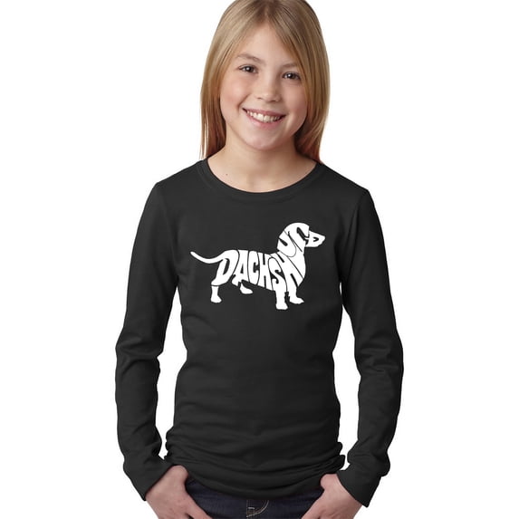 Girl's Word Art Long Sleeve - Dachshund