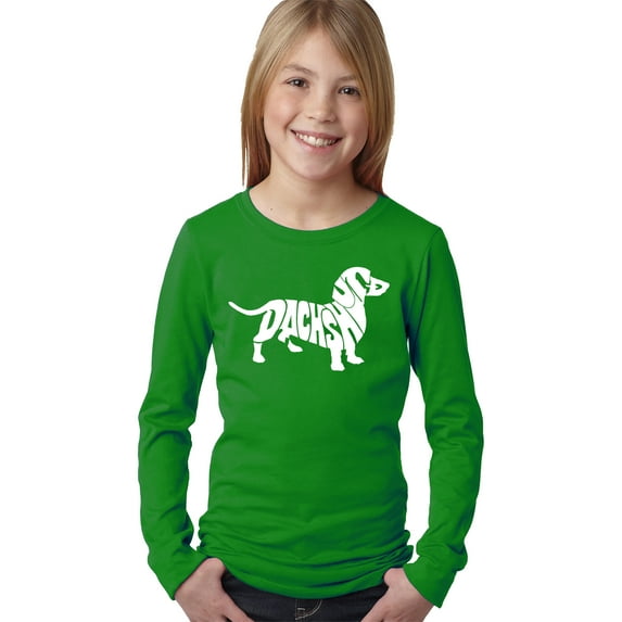 Girl's Word Art Long Sleeve - Dachshund