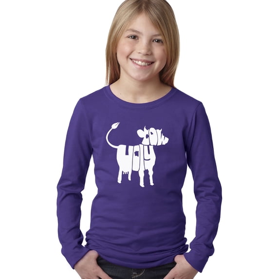 Girl's Word Art Long Sleeve - Holy Cow