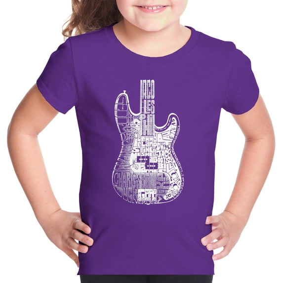 Girl's Word Art T-shirt - Bass Guitar