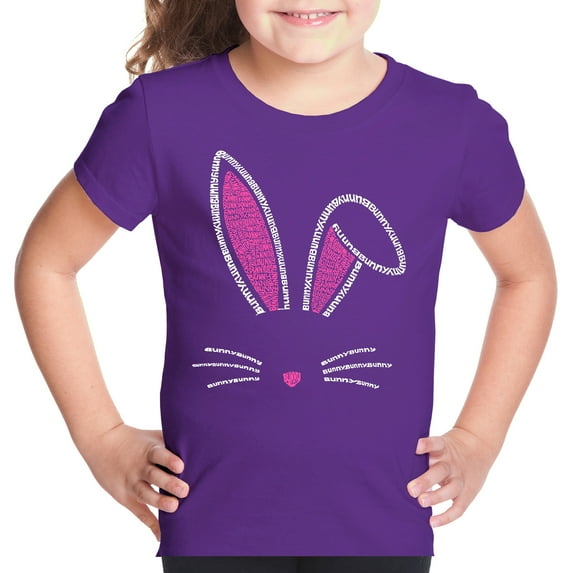 Girl's Word Art T-shirt - Bunny Ears