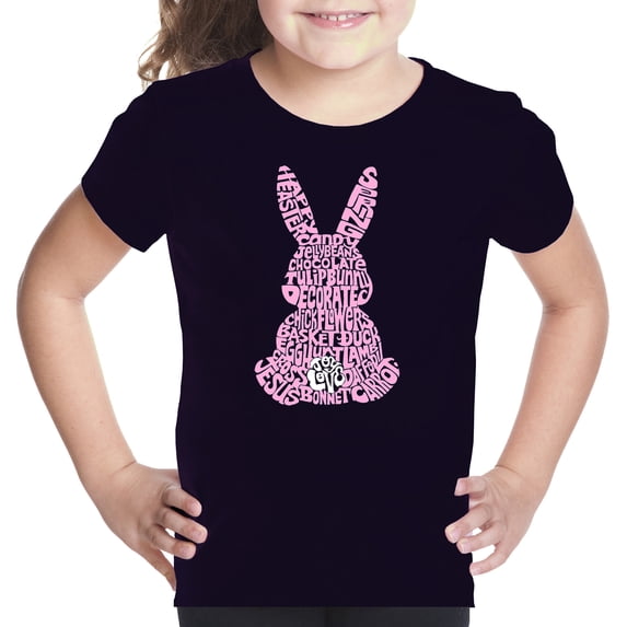 Girl's Word Art T-shirt - Easter Bunny