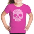 thumbnail image 1 of Girl's Word Art T-shirt - Flower Skull, 1 of 2