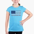 thumbnail image 1 of Girl's Word Art T-shirt - Land of the Free American Flag, 1 of 2