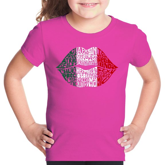 Girl's Word Art T-shirt - Latina Lips