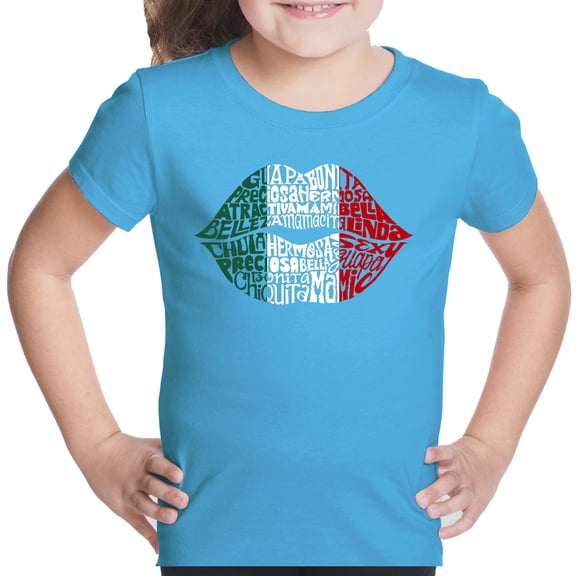 Girl's Word Art T-shirt - Latina Lips