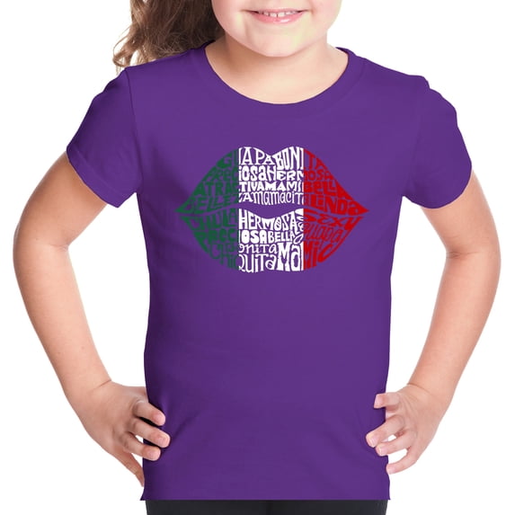 Girl's Word Art T-shirt - Latina Lips