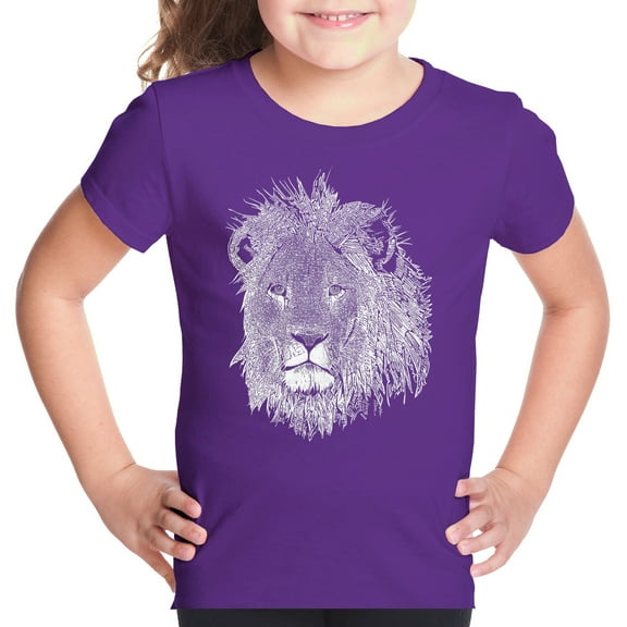 Girl's Word Art T-shirt - Lion