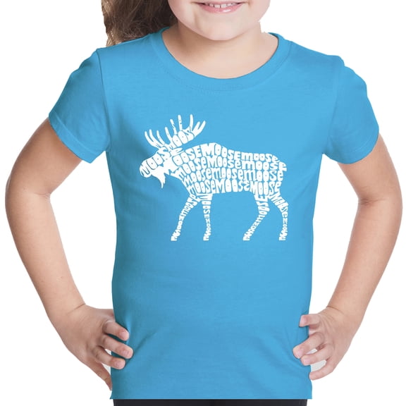 Girl's Word Art T-shirt - Moose