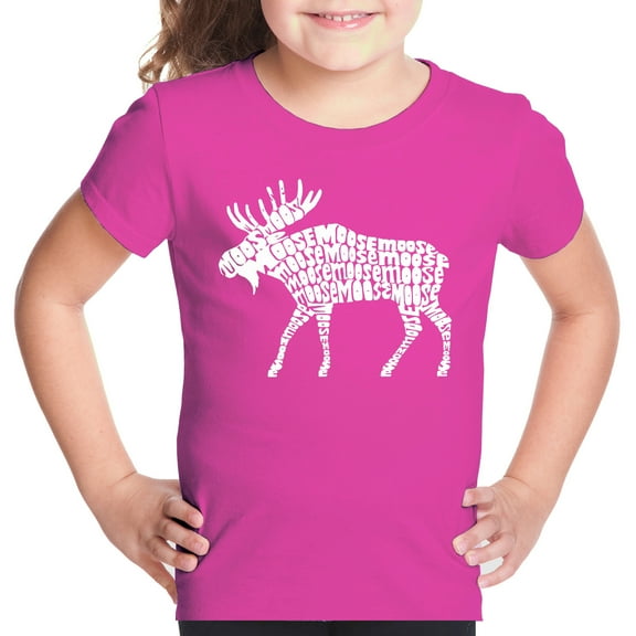 Girl's Word Art T-shirt - Moose