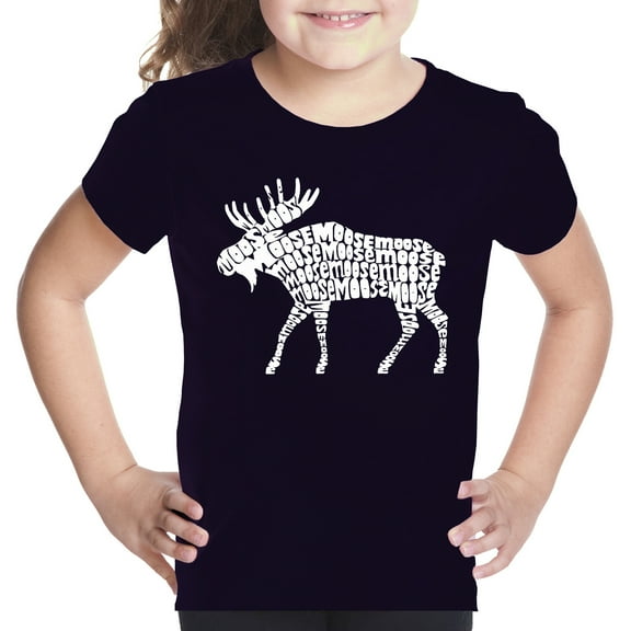 Girl's Word Art T-shirt - Moose