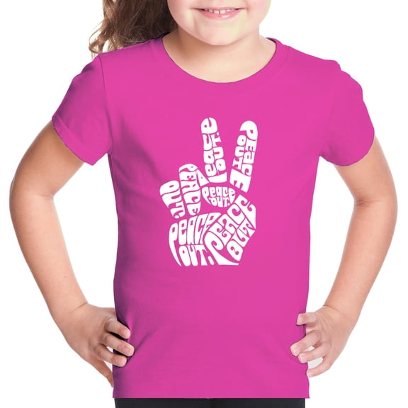 Girl's Word Art T-shirt - Peace Out
