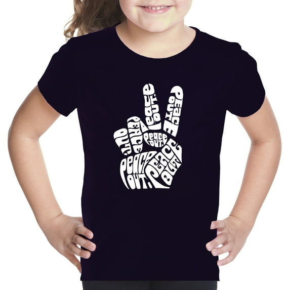 Girl's Word Art T-shirt - Peace Out