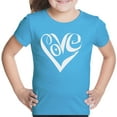 thumbnail image 1 of Girl's Word Art T-shirt - Script Love Heart, 1 of 2